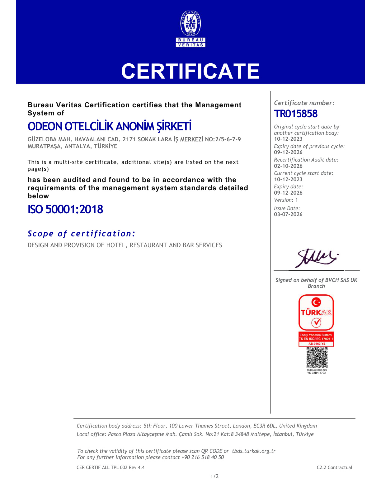 ISO 50001:2018 Enerji Yönetim Sistemi